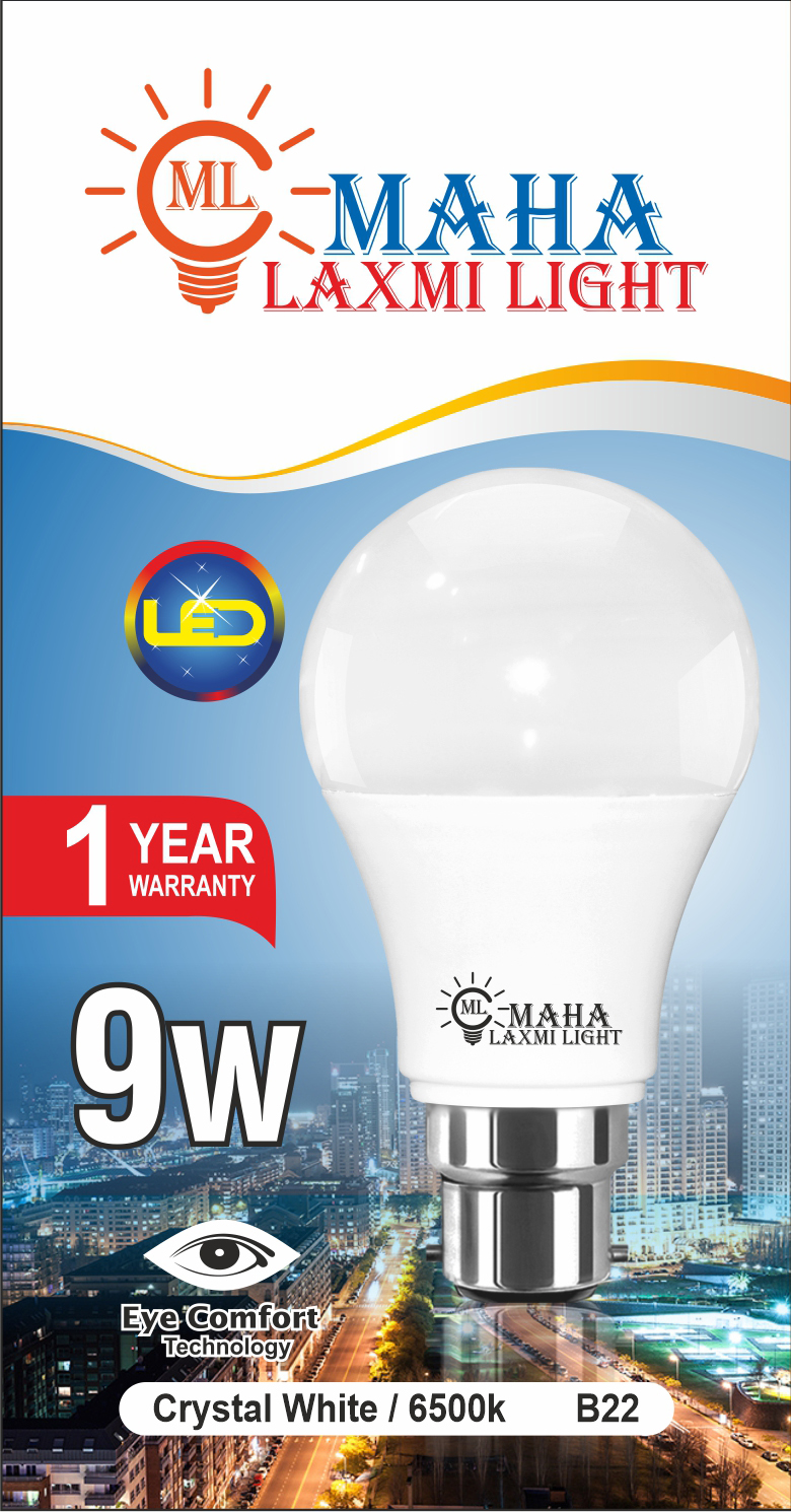 Maha Laxmi Led Light 9W Crystal White/6500kB22